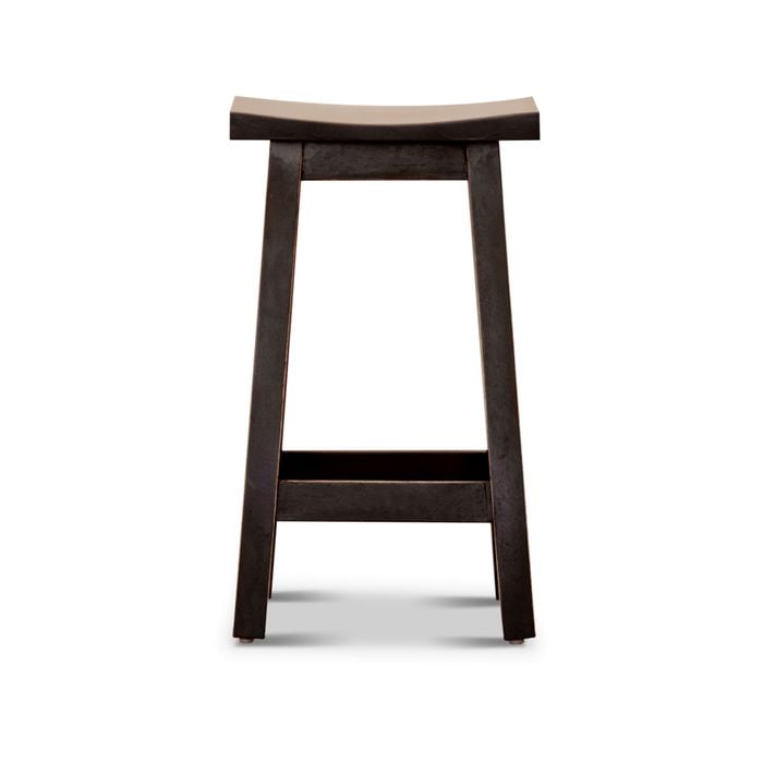 Kyoto Kitchen Bar Stool Scandinavian Style Hard Mango Wood Dining Counter Chair - Black
