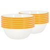 Argon Tableware 16cm Coloured Enamel Bowls - Set Of 12 - Yellow Lightweight Metal Camping Serving Bowls For Snacks, Pasta, Salad