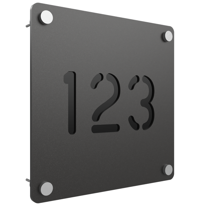 ProtectorAl 280mm x 280mm Dark Charcoal Custom House Sign ACM Cut Through