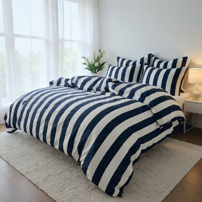 Standard Pillowcase - Premium Double Brushed Microfibre (Navy Strix)