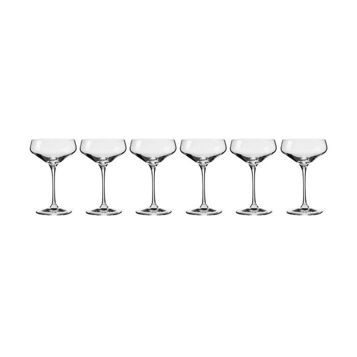 6pc Krosno Avant-Garde 290ml Stemmed Cocktail Glass Set - Clear