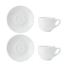 4pc Mikasa Chalk Kitchen Porcelain Espresso Cups Saucer Set