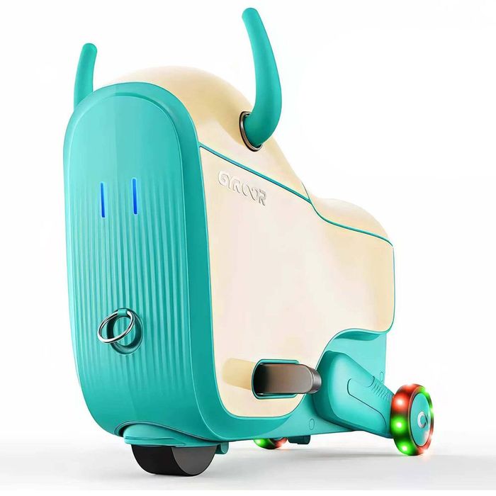 Gyroor Two In One Kids Electric Ride-On Suitcase W/ Adjustable Speed Green 3y+