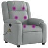 vidaXL Massage Recliner Chair Armchair Single Sofa Living Room Light Grey Fabric