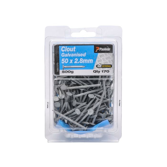 Paslode 50 x 2.8mm 500g Galvanised Clouts - 170 Pack