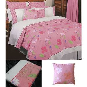 Bloomington Daisy Cotton Rich Quilt Cover Set Pink Queen 210 x 210cm
