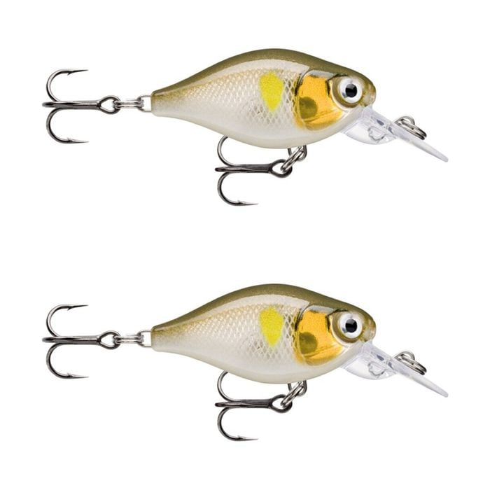 2x Rapala 3.5cm X Light Crank Mid Run Crankbait Fishing Lures - Ayu
