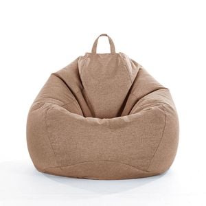 Catzon Bean Bag Chair Cover (No Filler) Linen Washable-Brown(2XL)