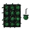Catzon 12 Pcs Shiny Christmas Ball Ornaments 8CM with Bow for Holiday Wedding Decor-Green