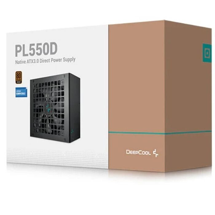 DeepCool PL550D 550W 80+ Bronze Certified Non-Modular ATX Power Supply(Direct Cable), 120mm Fan, DC to DC, ATX3.1