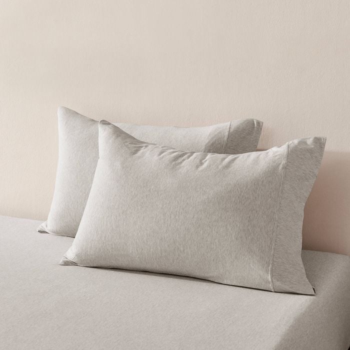 Dreamaker Jersey Luxe 100% Cotton Standard Pillowcase Twin Pack Oatmeal