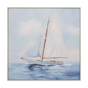 Lvd Hand-finished Wood Framed Canvas Solo Sailing Print Home Decor 80x80cm