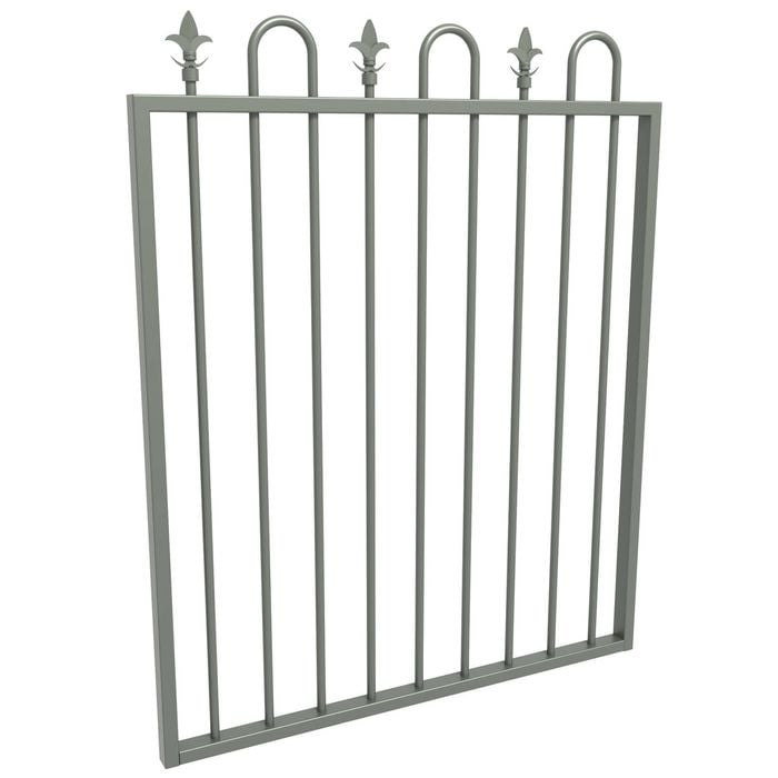 ProtectorAl 975 x 1200mm Woodland Grey Aluminium Loop And Spear Top Pool Gate