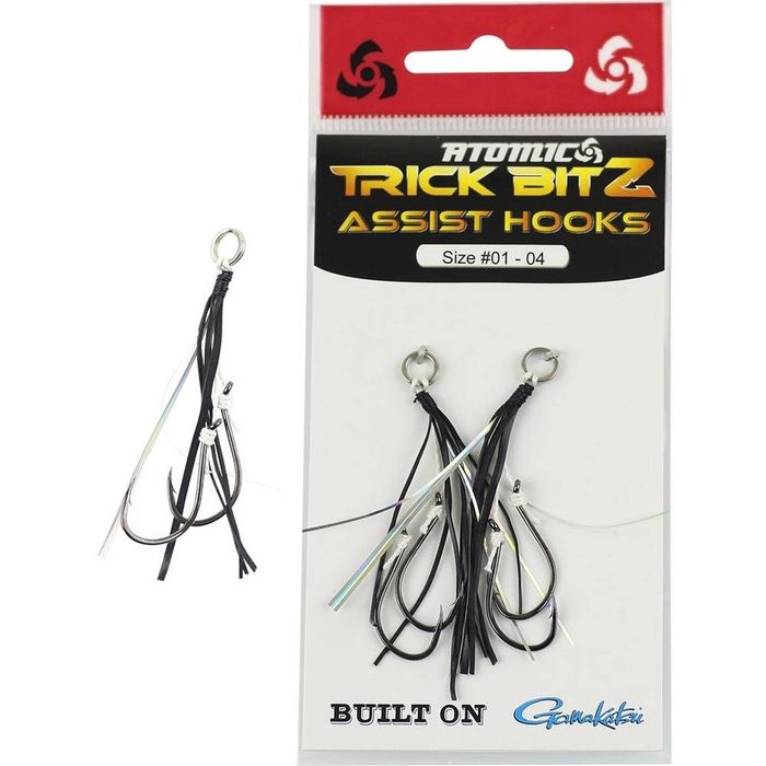 Atomic Trick Bitz Assist Fishing Hook 10, Black Silver