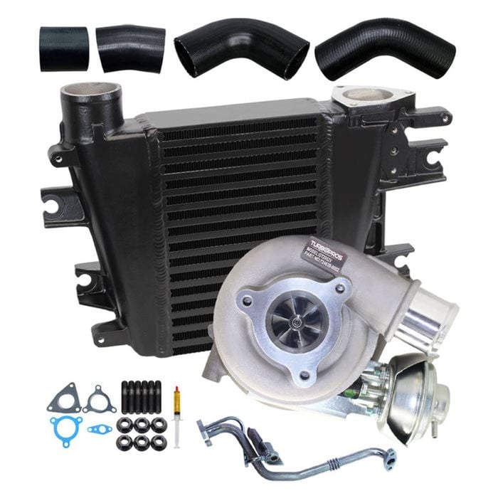 Upgrade Billet Turbo+65mm Intercooler & Hoses And Genuine Oil Feed Pipe For Nissan Patrol Gu Zd30 3.0l Fits Late Di