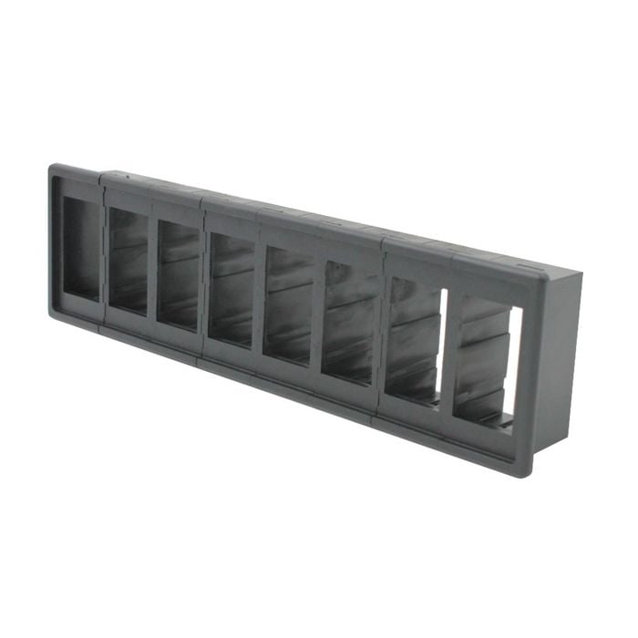 Switch Boss 8 Gang Black Poly Rocker Switch Housing Panel