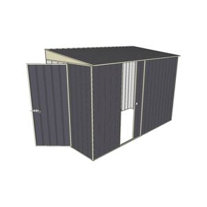 Build-a-Shed 1.5 x 3 x 2m Hinged Door Tunnel Shed with Hinged Side Door - Grey