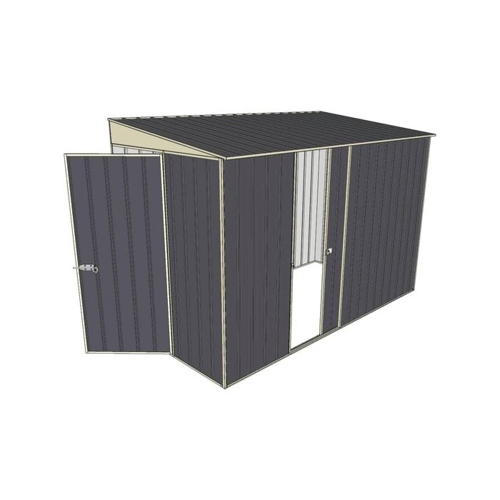 Build-a-Shed 1.5 x 3 x 2m Hinged Door Tunnel Shed with Hinged Side Door - Grey
