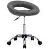 vidaXL Swivel Dining Chair Adjustable Chair Bar Stool Kitchen Grey Faux Leather