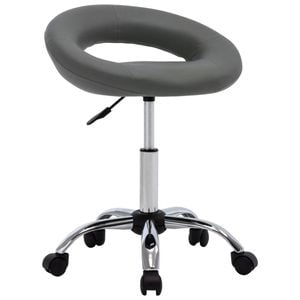 vidaXL Swivel Dining Chair Adjustable Chair Bar Stool Kitchen Grey Faux Leather