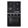 Mistral 60cm Black Oven With Gas Cooktop - Cooktop Pack