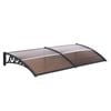 Instahut Window Door Awning 0.8mx2m Brown Hollow PC Panel Plastic Frame