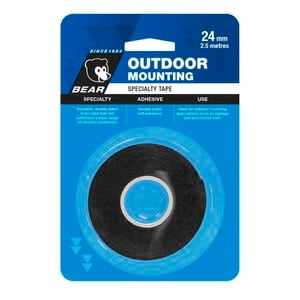 Bear 24mm x 2.5m Black Outdoor Mounting Tape