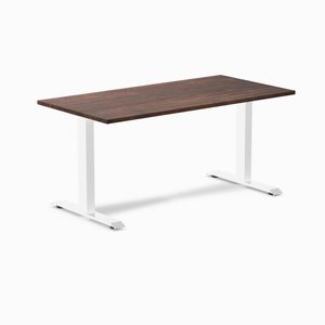 Desky Fixed Height Softwood Office Desk White Frame 150cm - American Rustic Pine