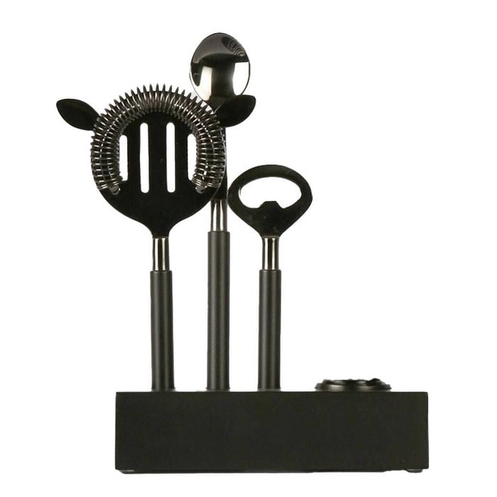 Belle Stainless Steel Plantation Bar Tools/Stand 15.5x20.5cm - Black