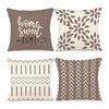 Catzon 4 Pcs Modern Throw Pillow Covers Geometric Flower Pattern for Couch