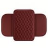 Catzon Leather Center Console Armrest Cover Microfiber Cushion Interior Accessory-red