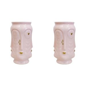 2PK LVD Ceramic Flower Vase Sunflower Kiss Crepe Decorative Home Decor