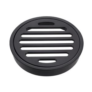 Kinetic 100mm Matte Black Round Floor Grate