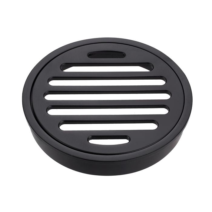 Kinetic 100mm Matte Black Round Floor Grate