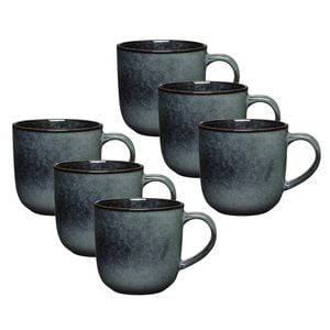 6pk Ecology Element 360ml Stoneware Mug W/ Handle Round - Raven