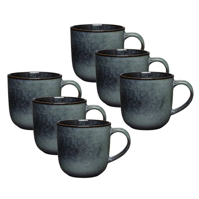 6pk Ecology Element 360ml Stoneware Mug W/ Handle Round - Raven