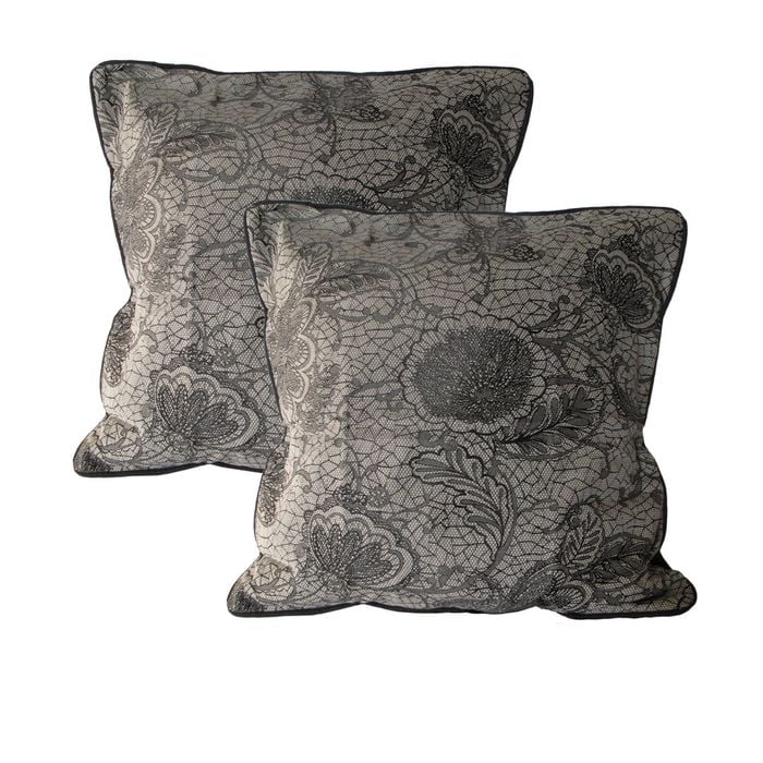 Accessorize Pair of Trudie Lace European Pillowcases 65 x 65 cm Black