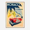 Galrie Vintage 1952 Monaco Grand Prix Art Print by Bernard Minne - Classic Racing Poster, Wood Frame, A1 60 x 84cm (23 x 33inch)