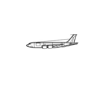 Ignite Laser Boeing KC-135R Stratotanker - Aerial Refueling Aircraft Silhouette Metal Wall Art Coated Black 23.6 inch - 60 cm