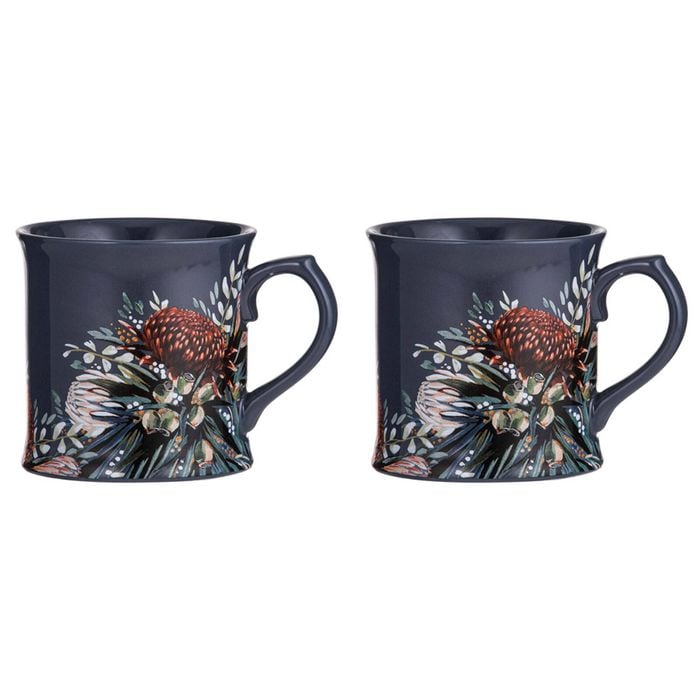 2pk Ashdene New Bone China 440ml/13cm Radiance Midnight Mug