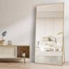 OAKORY 180x80cm Rectangular Full Length Mirror, Floor Mirror with Aluminium Alloy Frame Gold