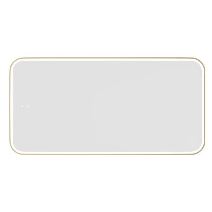 Attica 1500 x 750mm Brushed Gold Metal Framed Porta LED Mirror