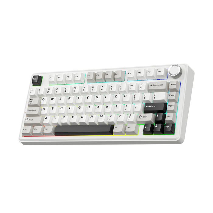 SOLAKAKA A75 75% Gasket Mechanical Keyboard Tri-Mode Hot-Swap Knob - Black