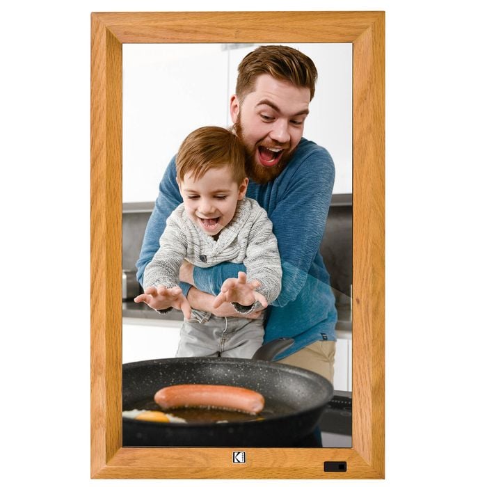 KODAK 23.8-inch Wi-Fi Enabled Digital Photo Frame WF238V, 32GB Internal Memory Wooden Frame (Remote Control Incl.)