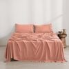 Dreamaker Superfine Washed Microfibre Sheet Set Pink Clay King Bed