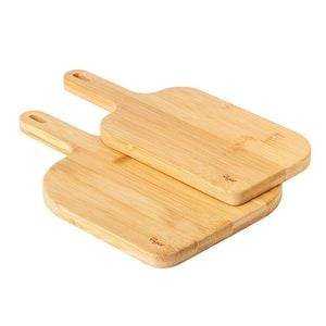 2pc Vigar Becco Bamboo Serving Snack Cheese Boards w/ Handle Small/Medium