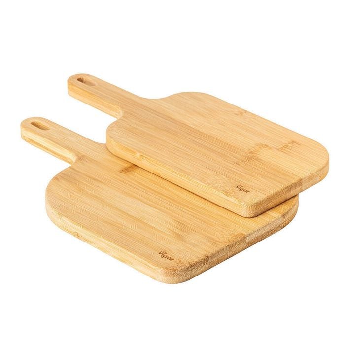 2pc Vigar Becco Bamboo Serving Snack Cheese Boards w/ Handle Small/Medium