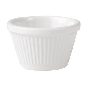 Ryner Melamine Ramekin Fluted White 45ml Commercial Sauce Dish Catering Tableware