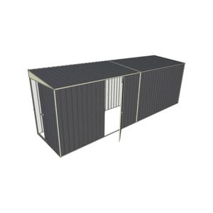 Build-a-Shed 1.5 x 6 x 2m Single Hinged Side Door Skillion Shed - Grey