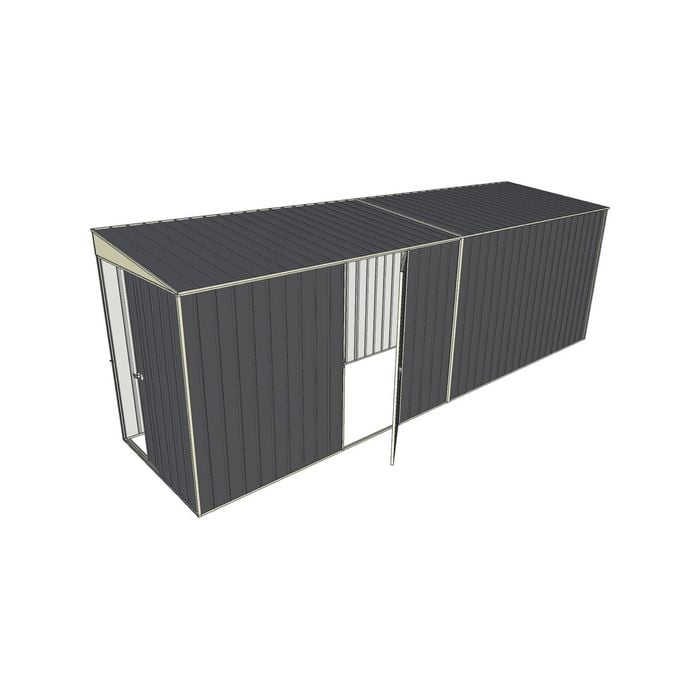 Build-a-Shed 1.5 x 6 x 2m Single Hinged Side Door Skillion Shed - Grey